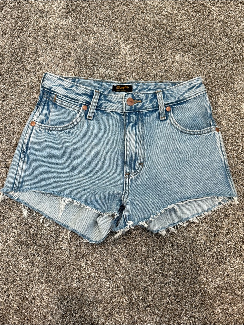 Wrangler Cowboy Light Wash Denim Cutoff Shorts